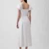 Maxijurk met verlaagde taille van linnenmix