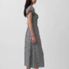 Maxijurk met verlaagde taille van linnenmix
