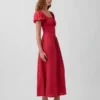 Maxijurk met verlaagde taille van linnenmix