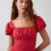 Maxijurk met verlaagde taille van linnenmix