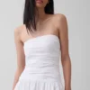 Maxijurk van popeline met lage taille