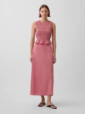 Maxirok met gingham-print