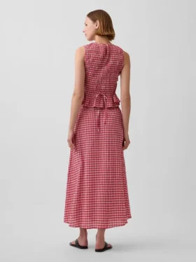 Maxirok met gingham-print