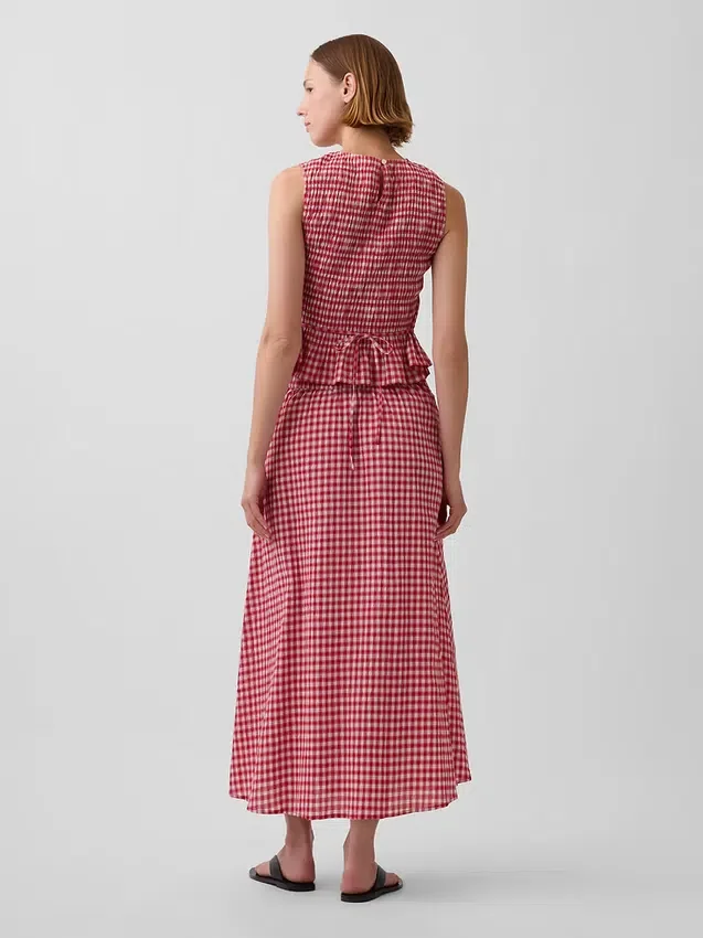 Maxirok met gingham-print