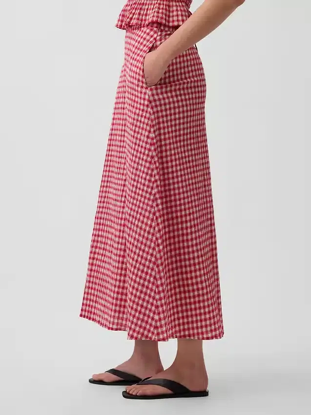 Maxirok met gingham-print