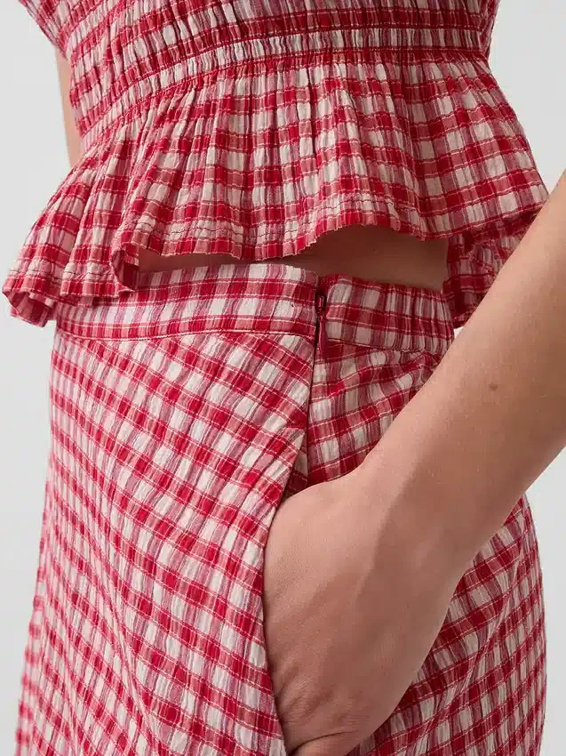 Maxirok met gingham-print