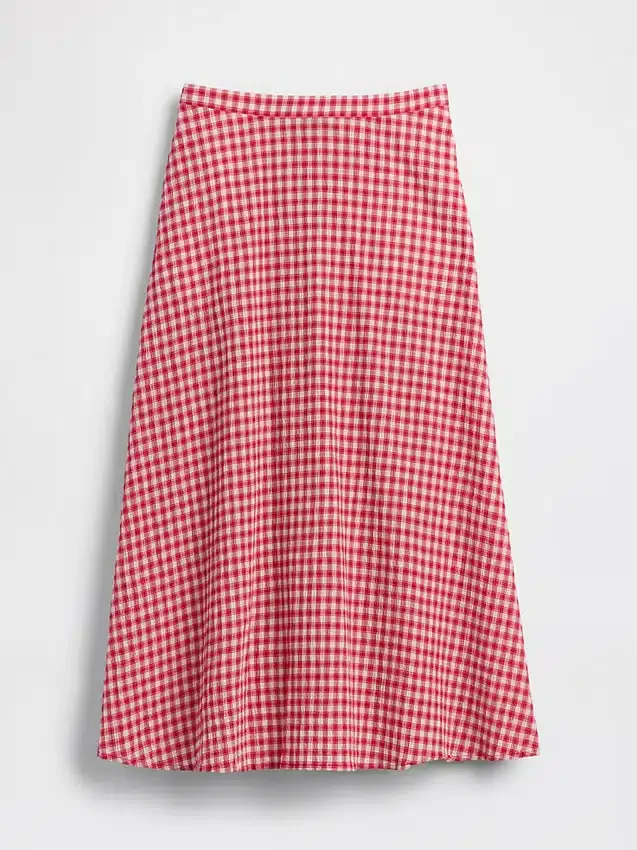 Maxirok met gingham-print