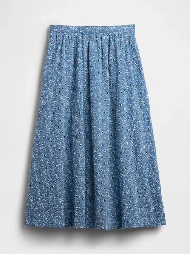 Maxirok met hoge taille en oogjes