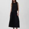 Popeline tanktop met boothals