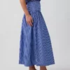 Maxirok van popeline met lage taille