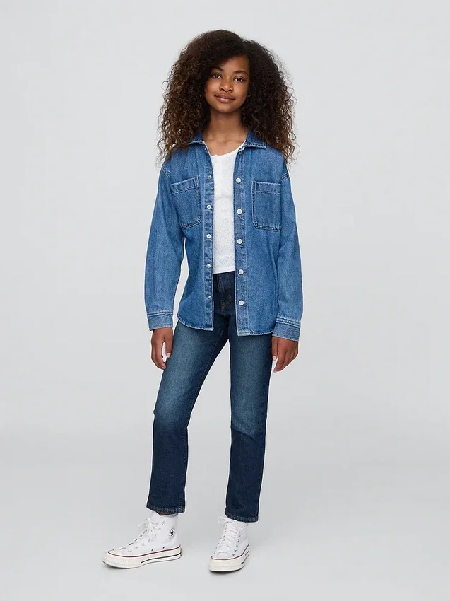Meisjesjeans met middelhoge taille