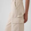 Mid-rise baggy kaki cargobroek