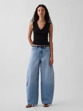 Mid-rise baggy taper-Jeans