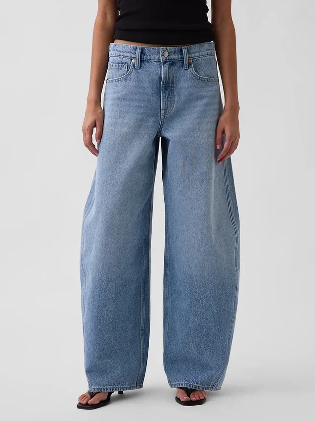 Mid-rise baggy taper-Jeans