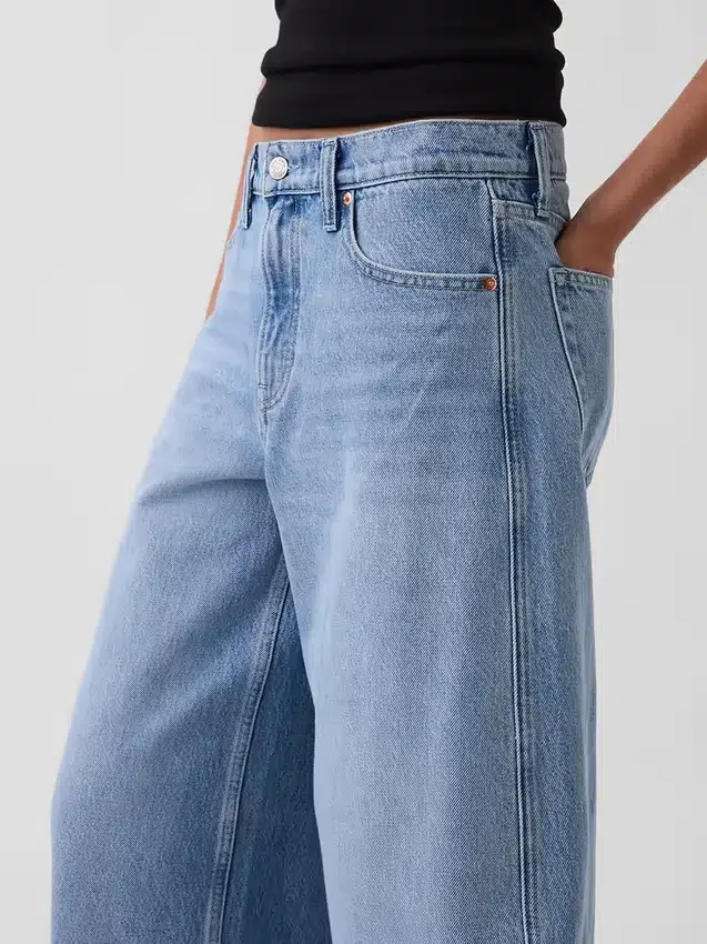 Mid-rise baggy taper-Jeans