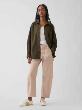 Mid-rise barrel utility enkellange broek
