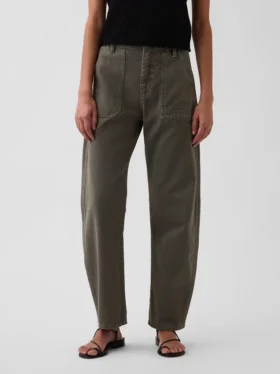 Mid-rise barrel utility enkellange broek
