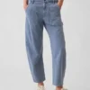 Mid-rise barrel utility enkellange broek