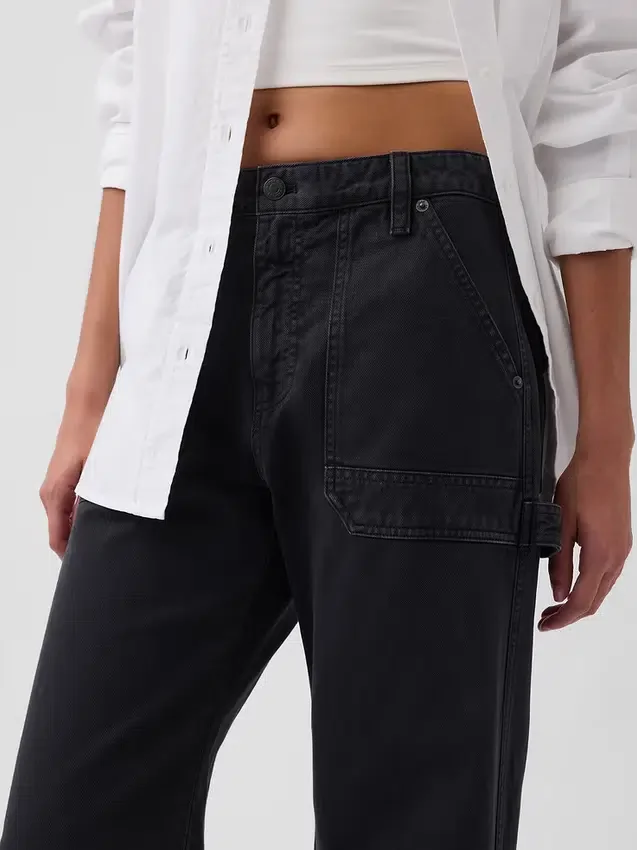Mid-rise barrel utility enkellange broek