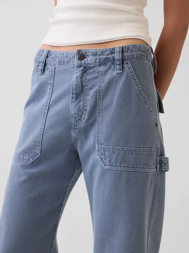 Mid-rise barrel utility enkellange broek