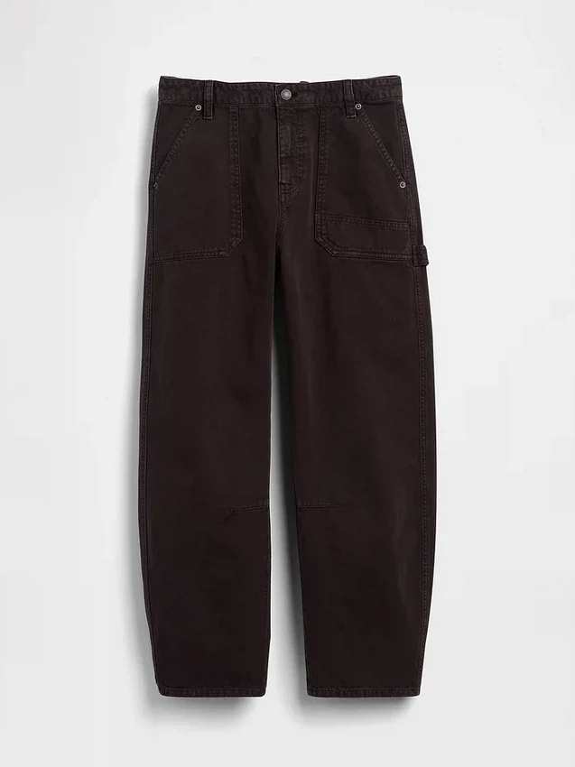 Mid-rise barrel utility enkellange broek