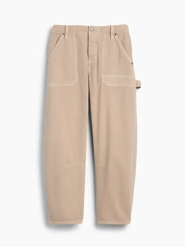Mid-rise barrel utility enkellange broek