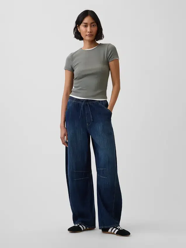 Mid Rise Easy Horseshoe-Jeans