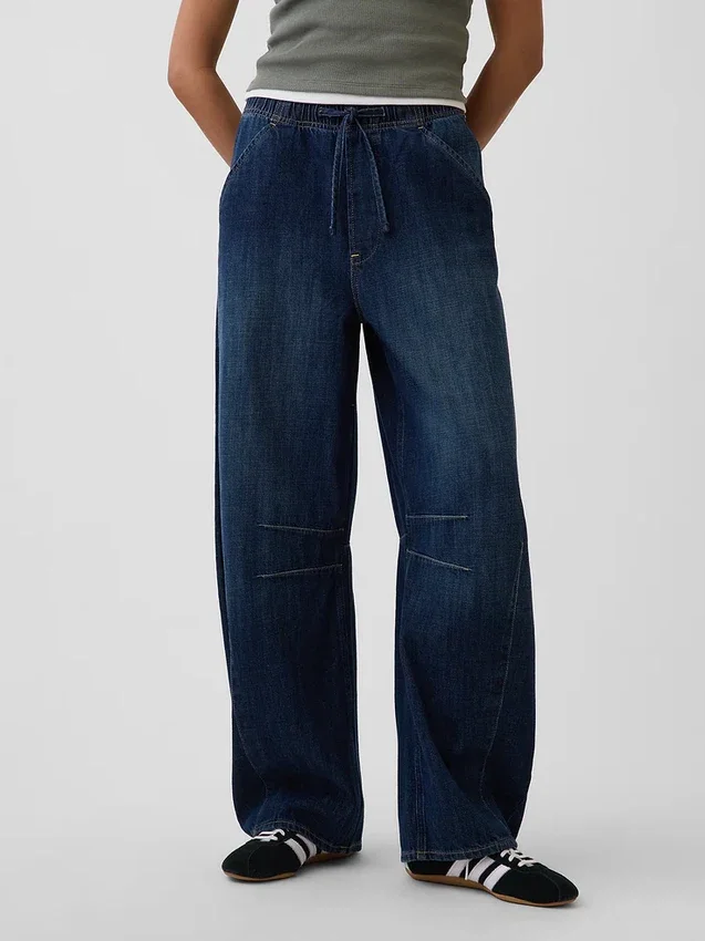 Mid Rise Easy Horseshoe-Jeans