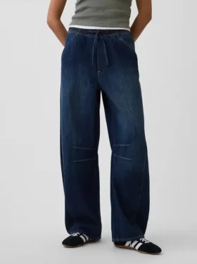 Mid Rise Easy Horseshoe-Jeans
