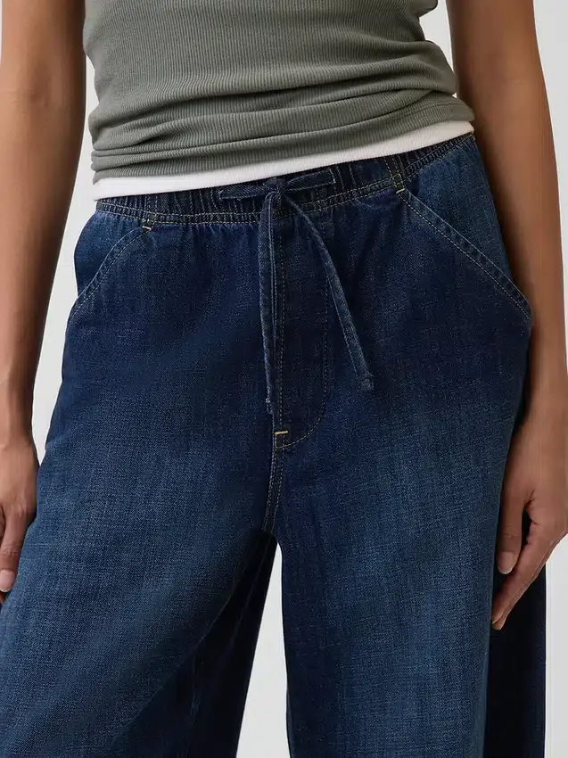 Mid Rise Easy Horseshoe-Jeans