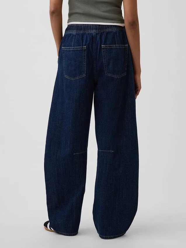 Mid Rise Easy Horseshoe-Jeans