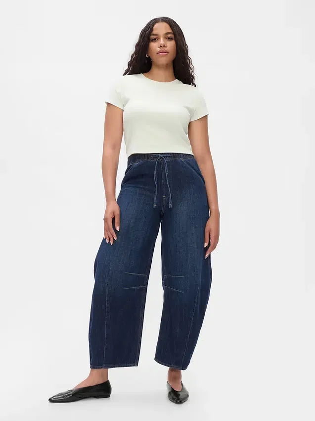Mid Rise Easy Horseshoe-Jeans