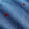 Mid-rise geborduurde, relaxte rechte Jeans