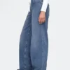 Mid-rise gebreide, comfortabele baggy Jeans
