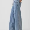 Mid-rise gebreide, comfortabele baggy Jeans