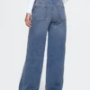 Mid-rise gebreide, comfortabele baggy Jeans