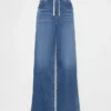 Mid-rise gebreide, comfortabele baggy Jeans