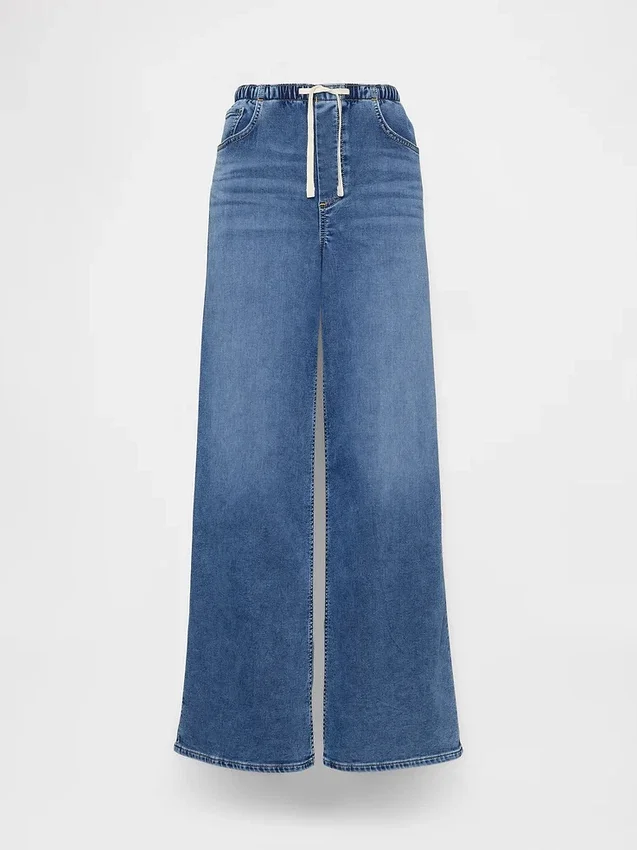 Mid-rise gebreide, comfortabele baggy Jeans