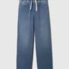Mid-rise gebreide, comfortabele baggy Jeans
