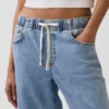 Mid-rise gebreide, comfortabele baggy Jeans