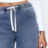 Mid-rise gebreide, comfortabele baggy Jeans