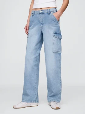 Mid-rise loszittende cargo-Jeans in jaren ’90-stijl