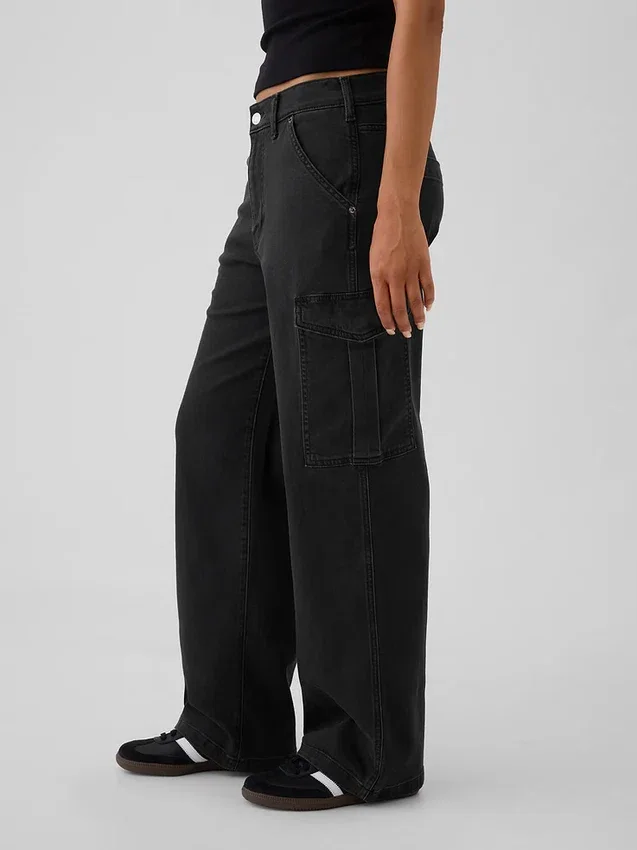 Mid-rise loszittende cargo-Jeans in jaren ’90-stijl