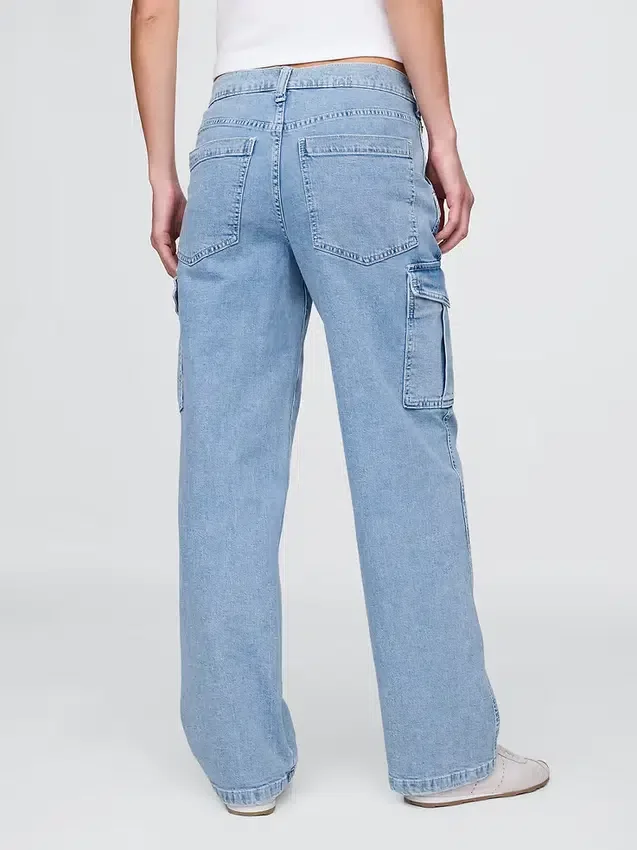 Mid-rise loszittende cargo-Jeans in jaren ’90-stijl