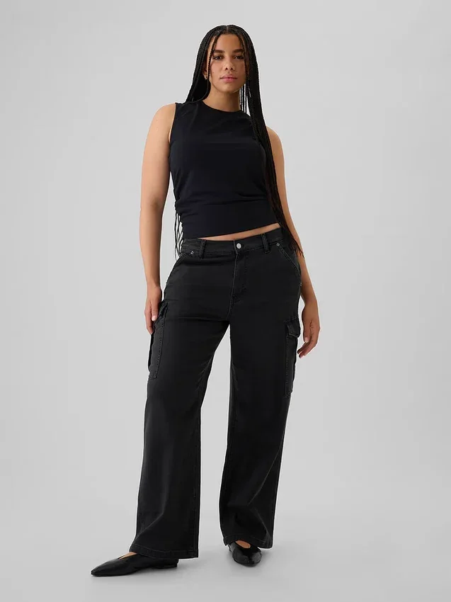 Mid-rise loszittende cargo-Jeans in jaren ’90-stijl