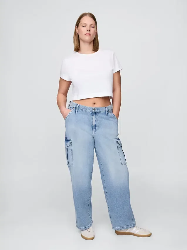 Mid-rise loszittende cargo-Jeans in jaren ’90-stijl