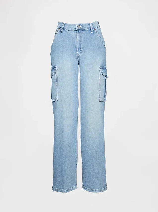Mid-rise loszittende cargo-Jeans in jaren ’90-stijl