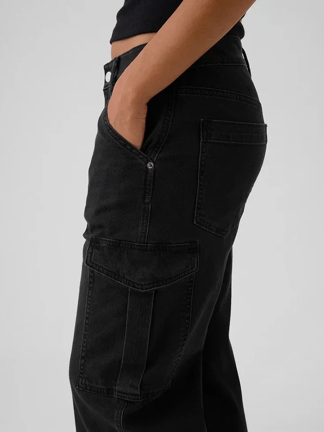 Mid-rise loszittende cargo-Jeans in jaren ’90-stijl