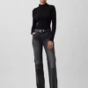 Mid-rise, stijve, relaxed flare-Jeans