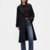 Mid-rise, stijve, relaxed flare-Jeans